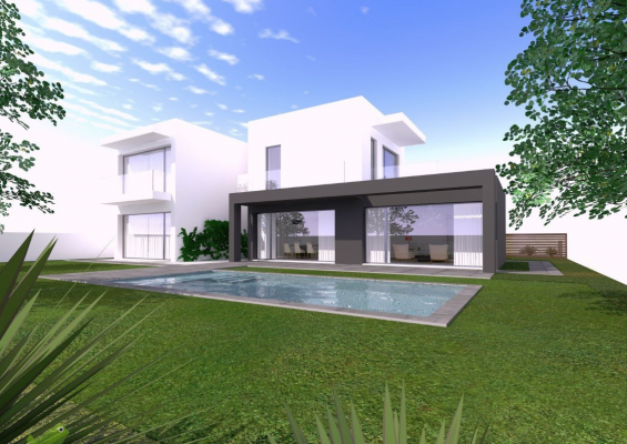 CASCAIS-T4 LUXURY CONTEMPORARY HOUSE IN 4 SUITES, WITH LARGE GARDEN AND SWIMMING POOL, FURNISHED MODERN DESIGN